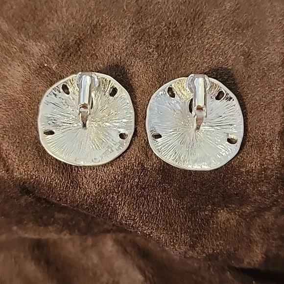 Sand dollar Clip Earrings - Picture 2 of 4
